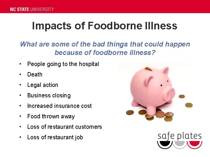 Impacts of Foodborne Illness What are some of the bad things that could happen