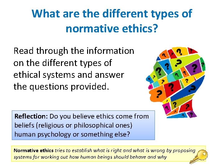 What are the different types of normative ethics? Read through the information on the