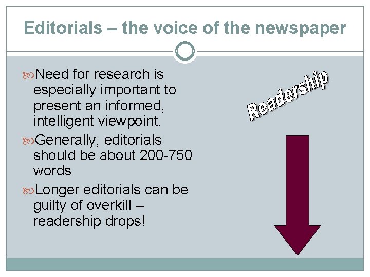 Editorials – the voice of the newspaper Need for research is especially important to