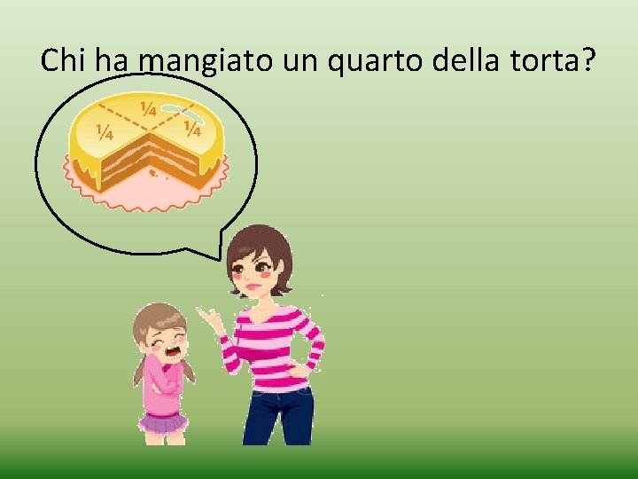 Chi ha mangiato un quarto della torta? 