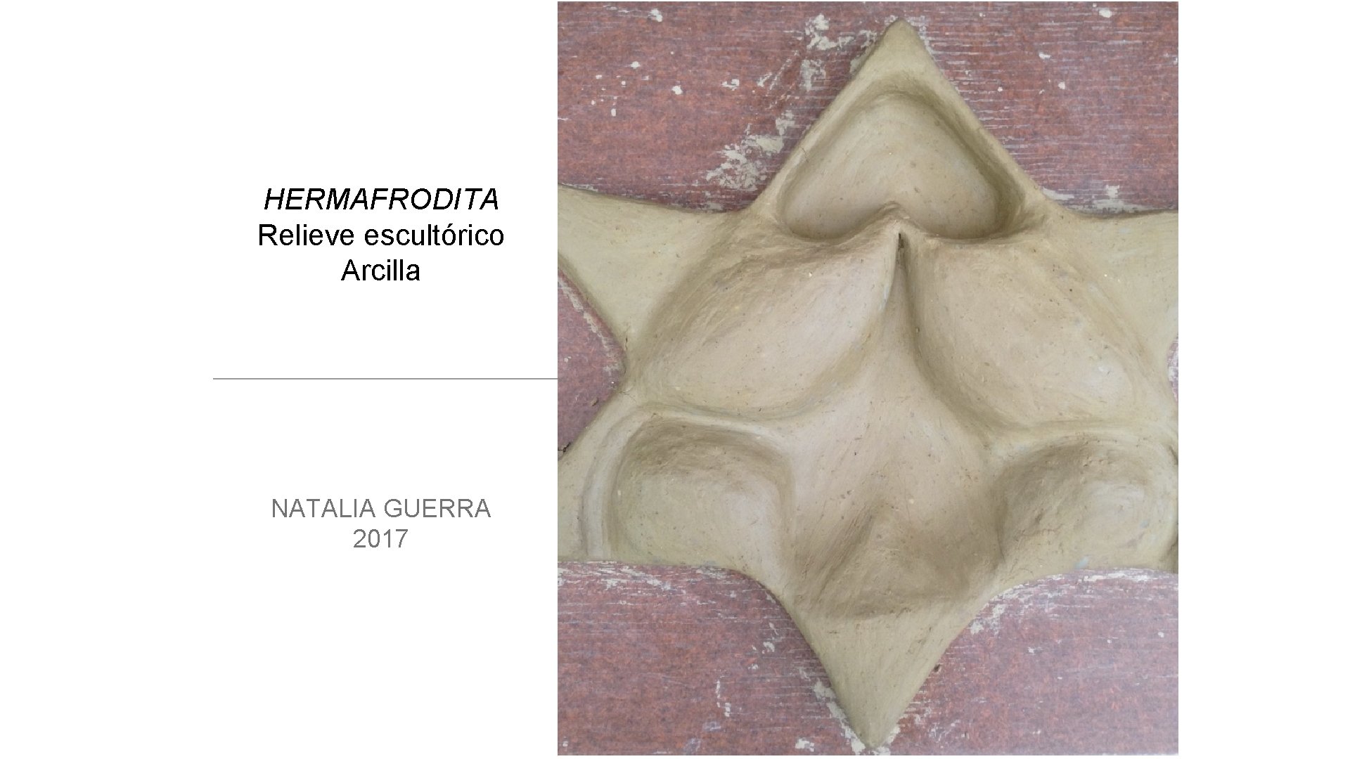 HERMAFRODITA Relieve escultórico Arcilla NATALIA GUERRA 2017 