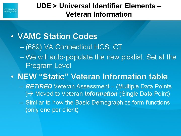 UDE > Universal Identifier Elements – Veteran Information • VAMC Station Codes – (689) UDE > Universal Identifier Elements – Veteran Information • VAMC Station Codes – (689)