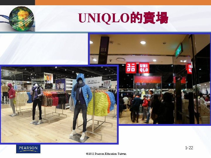 UNIQLO的賣場 1 -22 © 2011 Pearson Education Taiwan 