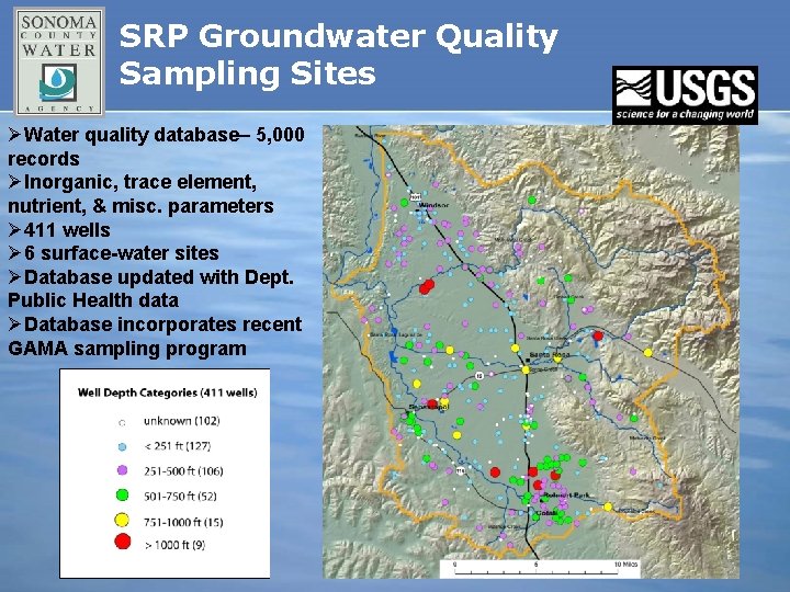 SRP Groundwater Quality Sampling Sites ØWater quality database– 5, 000 records ØInorganic, trace element,