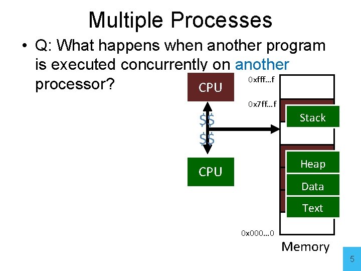 Multiple Processes • Q: What happens when another program is executed concurrently on another