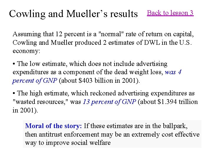 Cowling and Mueller’s results Back to lesson 3 Assuming that 12 percent is a Cowling and Mueller’s results Back to lesson 3 Assuming that 12 percent is a