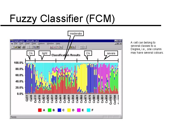 Fuzzy Classifier (FCM) moderate Ok light Ok severe A cell can belong to several Fuzzy Classifier (FCM) moderate Ok light Ok severe A cell can belong to several