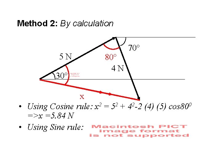 Method 2: By calculation 5 N 30 80 4 N 70 x • Using