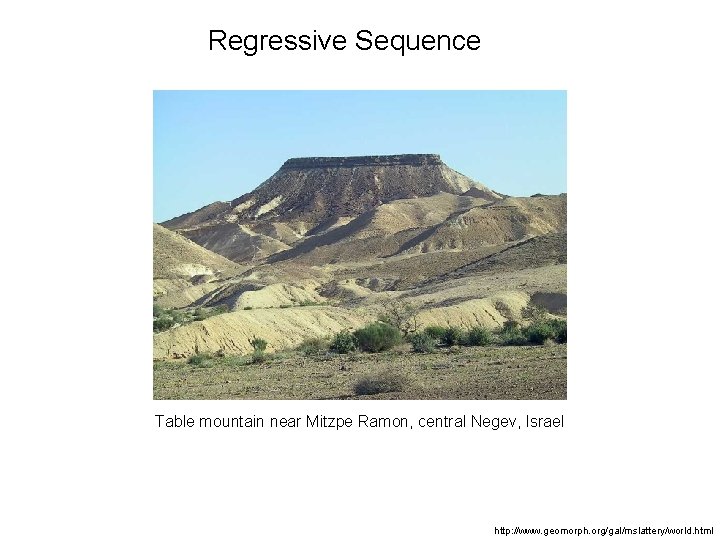 Regressive Sequence Table mountain near Mitzpe Ramon, central Negev, Israel http: //www. geomorph. org/gal/mslattery/world.