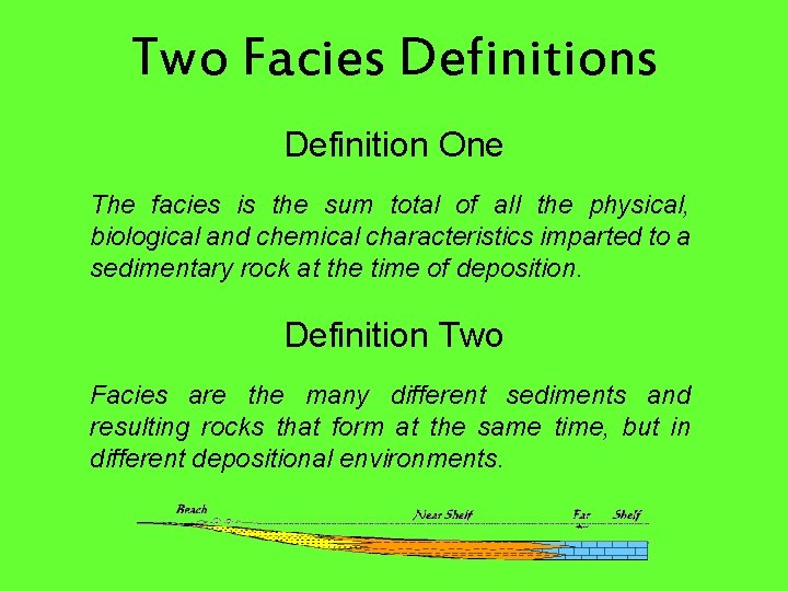 Two Facies Definition One The facies is the sum total of all the physical,