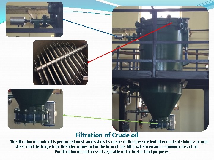 Filtration of Crude oil The filtration of crude oil is performed most successfully by Filtration of Crude oil The filtration of crude oil is performed most successfully by