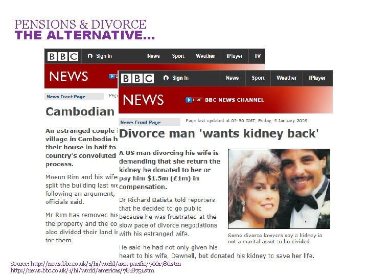 PENSIONS & DIVORCE THE ALTERNATIVE… Source: http: //news. bbc. co. uk/1/hi/world/asia-pacific/7661786. stm http: //news.