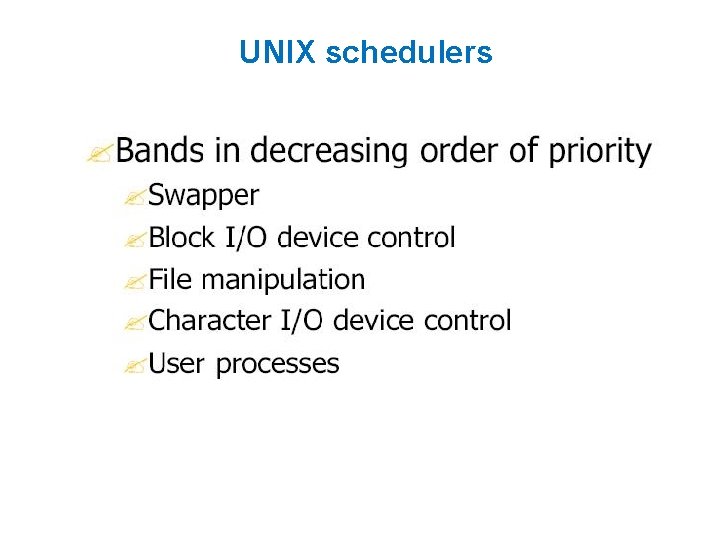 UNIX schedulers 