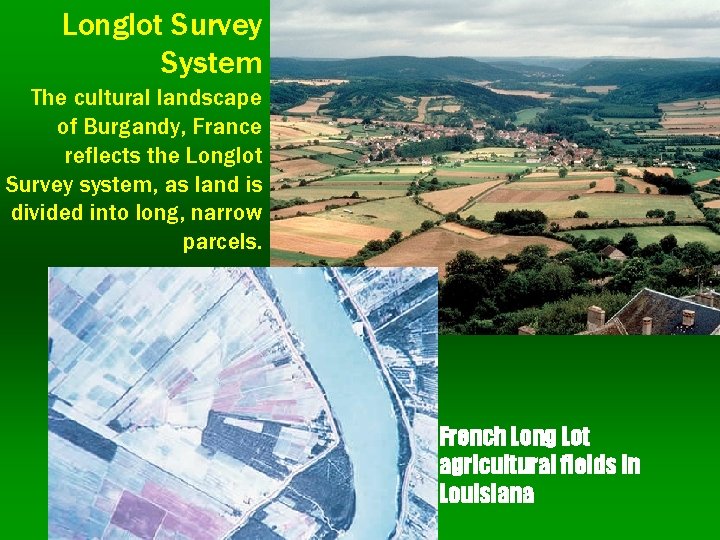 Longlot Survey System The cultural landscape of Burgandy, France reflects the Longlot Survey system,