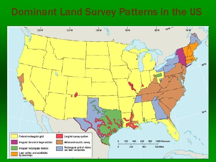 Dominant Land Survey Patterns in the US 