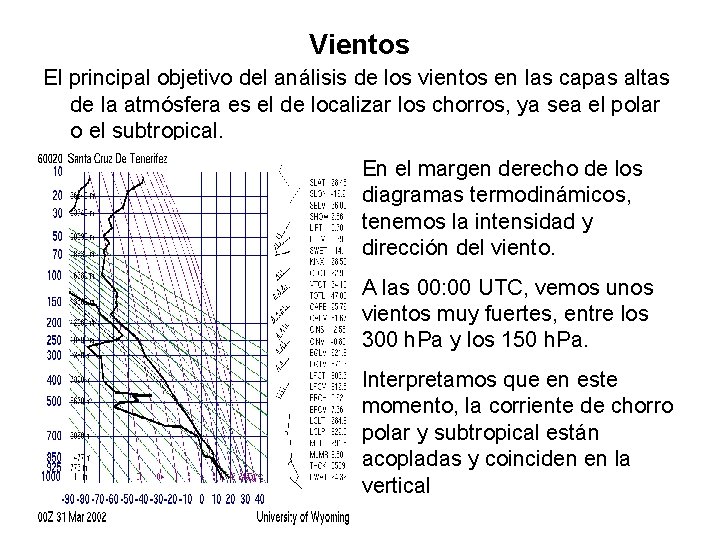 Vientos El principal objetivo del análisis de los vientos en las capas altas de