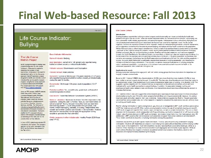 Final Web-based Resource: Fall 2013 22 