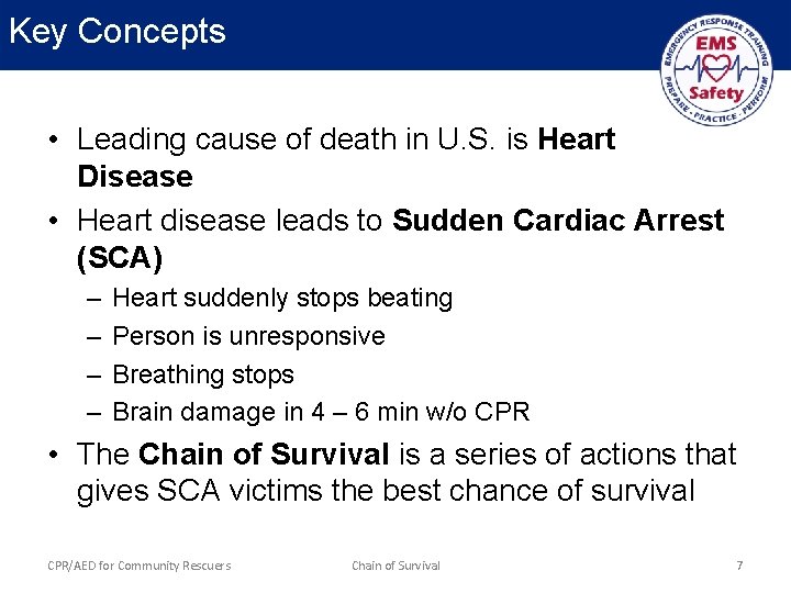 Key Concepts • Leading cause of death in U. S. is Heart Disease •