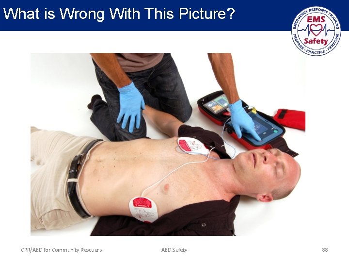 What is Wrong With This Picture? CPR/AED for Community Rescuers AED Safety 88 