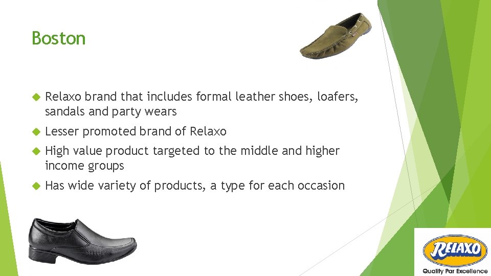 Boston Relaxo brand that includes formal leather shoes, loafers, sandals and party wears Lesser