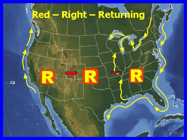 Red – Right – Returning R R R 2 >> 