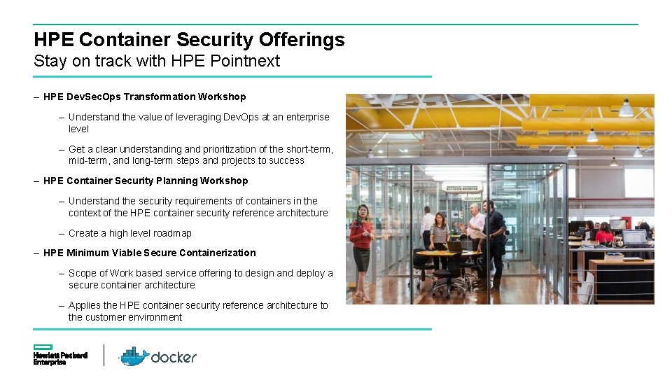 HPE Container Security Offerings Stay on track with HPE Pointnext – HPE Dev. Sec.