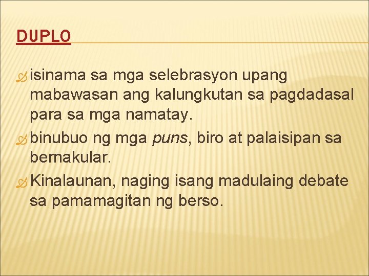 DUPLO isinama sa mga selebrasyon upang mabawasan ang kalungkutan sa pagdadasal para sa mga