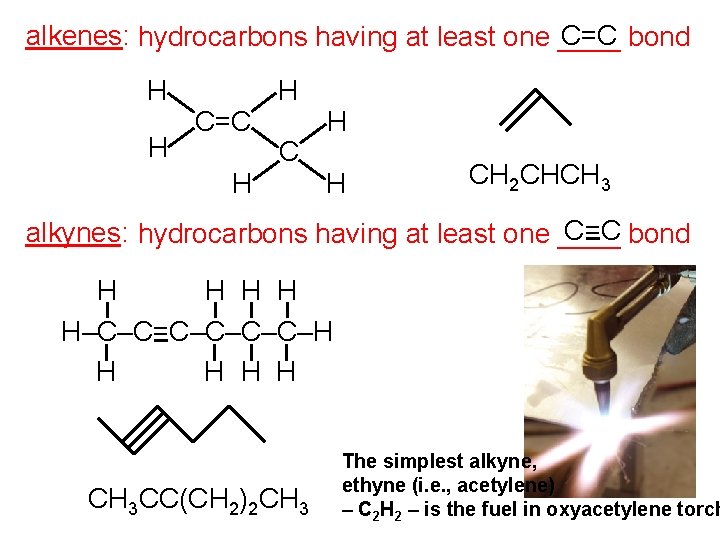 alkenes: hydrocarbons having at least one ____ C=C bond H H C=C H H