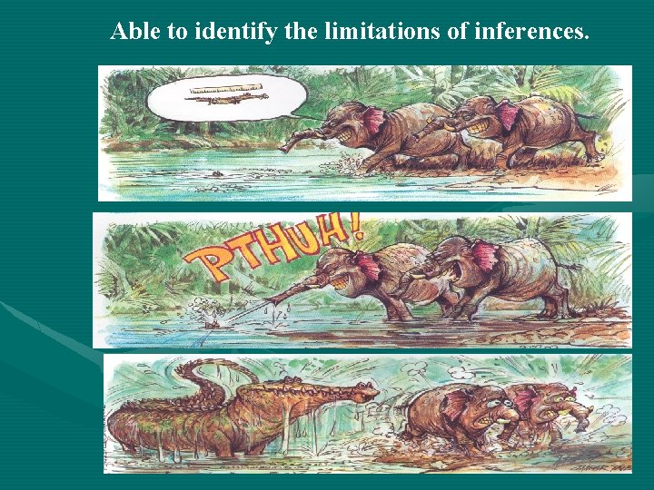 Able to identify the limitations of inferences. 