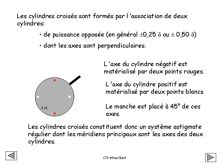 Les cylindres croisés sont formés par l ’association de deux cylindres: • de puissance Les cylindres croisés sont formés par l ’association de deux cylindres: • de puissance