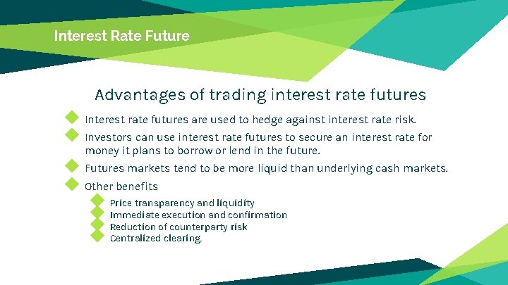 Interest Rate Future Advantages of trading interest rate futures ◆ Interest rate futures are