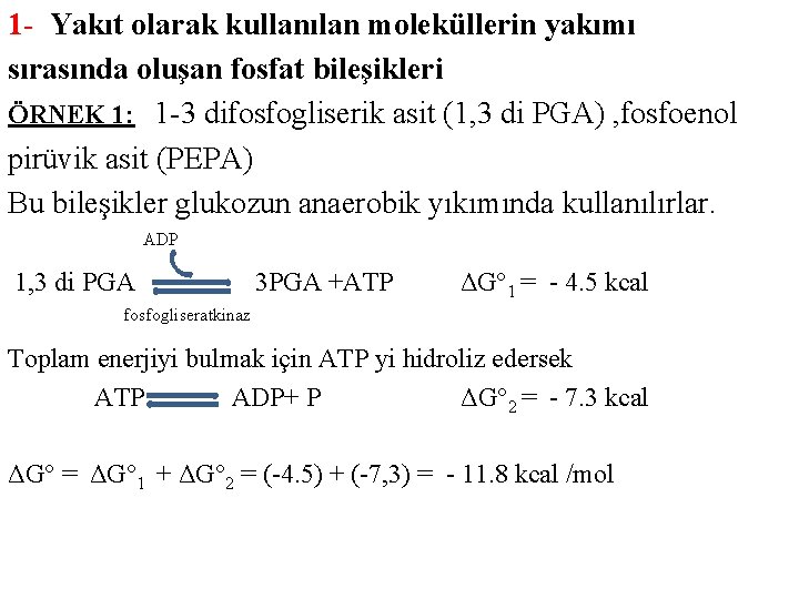 1 - Yakıt olarak kullanılan moleküllerin yakımı sırasında oluşan fosfat bileşikleri ÖRNEK 1: 1 1 - Yakıt olarak kullanılan moleküllerin yakımı sırasında oluşan fosfat bileşikleri ÖRNEK 1: 1