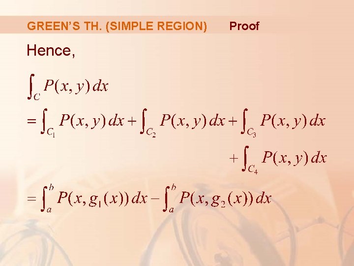 GREEN’S TH. (SIMPLE REGION) Hence, Proof 