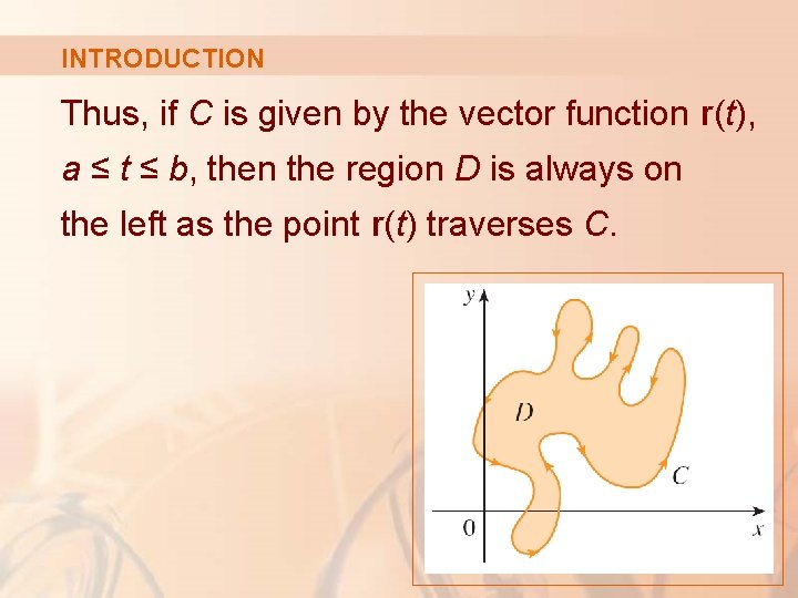 INTRODUCTION Thus, if C is given by the vector function r(t), a ≤ t