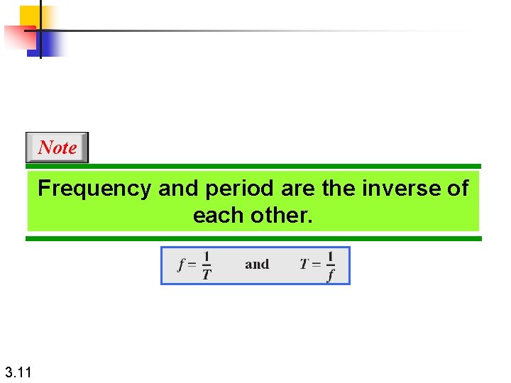 Note Frequency and period are the inverse of each other. 3. 11 