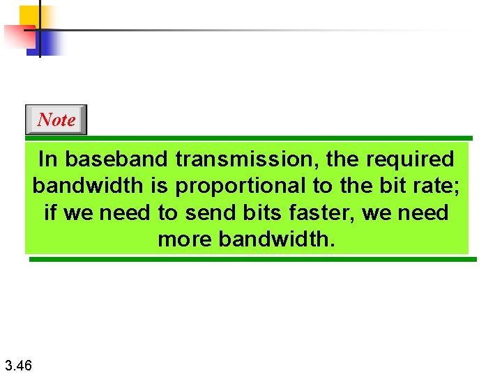 Note In baseband transmission, the required bandwidth is proportional to the bit rate; if