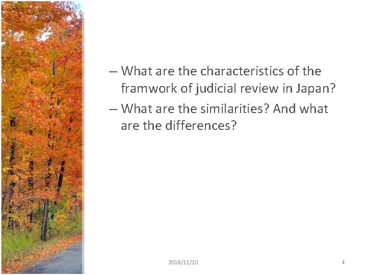 – What are the characteristics of the framwork of judicial review in Japan? – – What are the characteristics of the framwork of judicial review in Japan? –