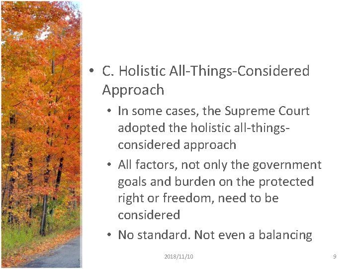 • C. Holistic All-Things-Considered Approach • In some cases, the Supreme Court adopted • C. Holistic All-Things-Considered Approach • In some cases, the Supreme Court adopted