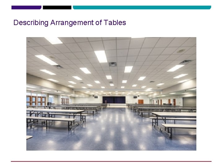 Describing Arrangement of Tables Describing Arrangement of Tables