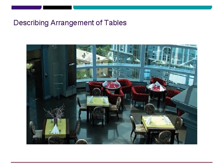 Describing Arrangement of Tables Describing Arrangement of Tables