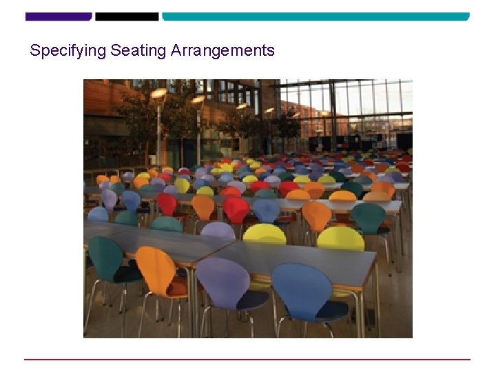 Specifying Seating Arrangements Specifying Seating Arrangements
