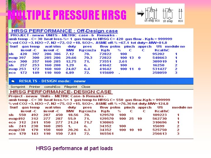 MULTIPLE PRESSURE HRSG performance at part loads 