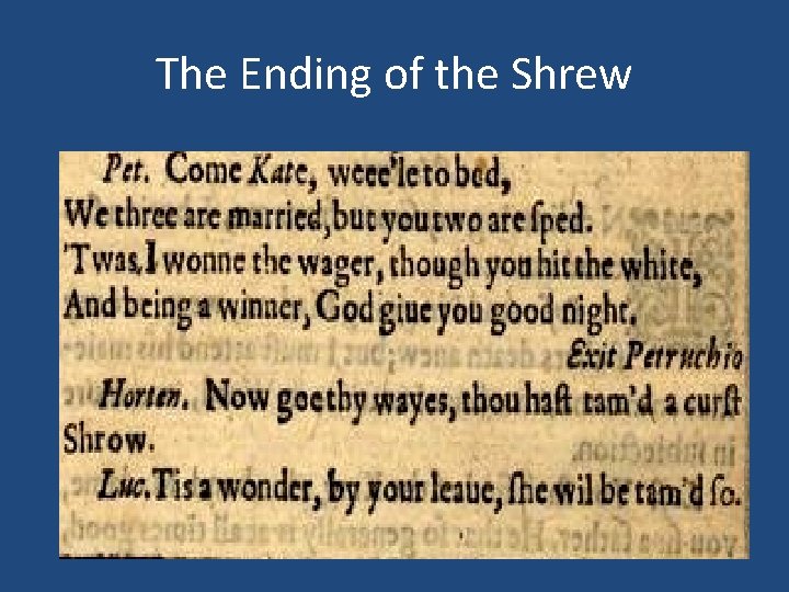 The Ending of the Shrew 