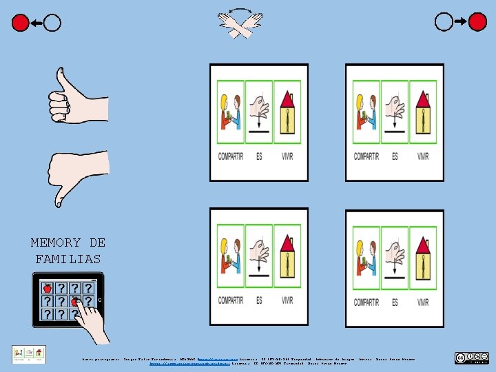 MEMORY DE FAMILIAS Autor pictogramas: Sergio Palao Procedencia: ARASAAC (http: //arasaac. org Licencia: CC