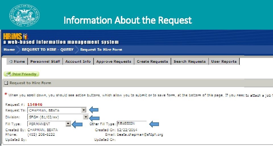 Information About the Request Information About the Request