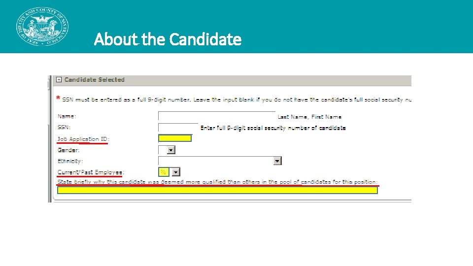 About the Candidate About the Candidate