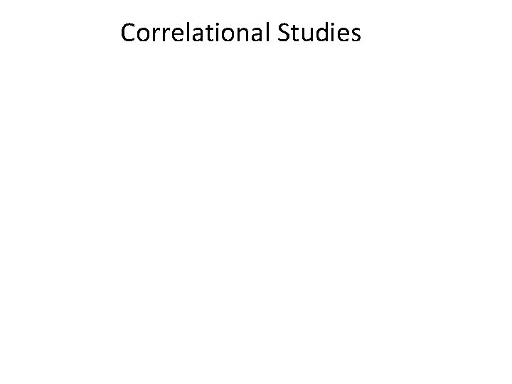 Correlational Studies 