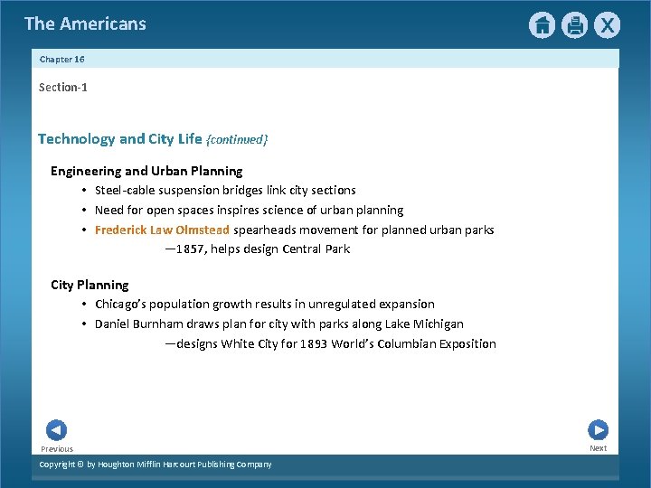 The Americans Chapter 16 Section-1 Technology and City Life {continued} Engineering and Urban Planning