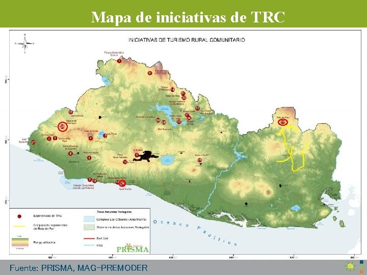 Mapa de iniciativas de TRC Fuente: PRISMA, MAG-PREMODER 