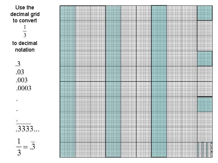 Use the decimal grid to convert to decimal notation 